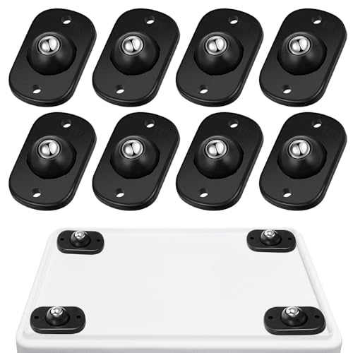Image of TRVL FIELDER Self Adhesive Caster Wheels, Appliance Rollers Appliance Slider for Kitchen, 360 Swivel Small Casters - Solve Coffee Maker Air Fryer Small Appliances Countertop Sliding (8, Black-Swivel)