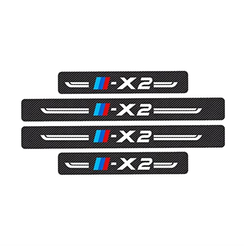 4 Pièces Garnitures De Seuil PortièRe Voiture En Fibre Carbone Pour B-MW X2, Protecteur De PéDale De Seuil De Porte,Autocollant De Protection Couverture De Seuil Cover