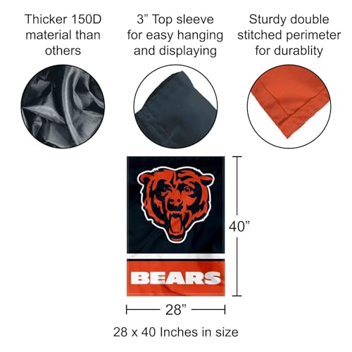 Drapeau Chicago Bears de maison double face accessoire NFL