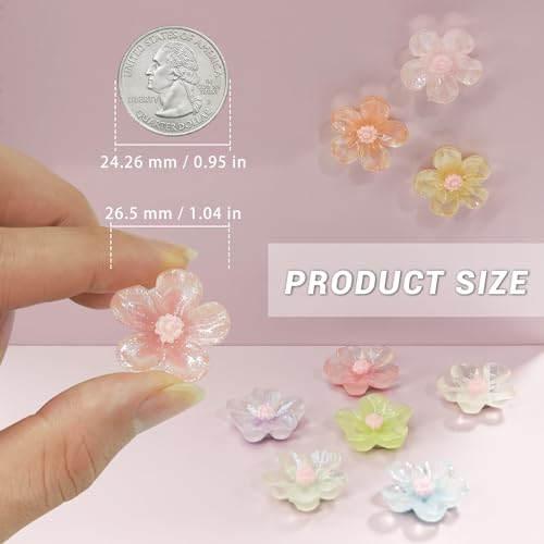 Set de 9 imanes decorativos florales para refrigerador miniatura 2