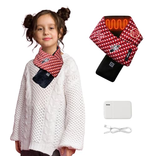 Kids Scarf, Rechargeable Heated Scarf with 5000 mAh Battery for Boys, Girls, Toddler, Outdoors Electric Intelligent Winter Scarf Christmas gifts