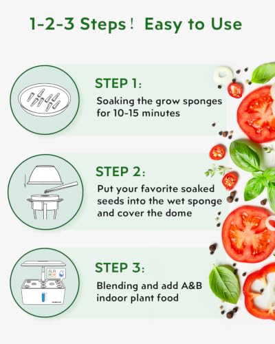 Image of GARDENCUBE 52pcs Hydroponics Pods Kit Compatible with AeroGarden | 24 Grow Sponges, 24 Pod Labels, 400ml A&B Nutrients, Includes Tweezer, Growing Supplies for Most Brands