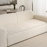 PJLZJFBY Couch Covers for Dogs Washable, 27.6'x82.7' Non Slip Couch Covers for Loveseat Sofa Pet Friendly, Soft Fuzzy Sofa Covers for Pet, Dog Couch Cover Furniture Protector(1PC,Beige White)