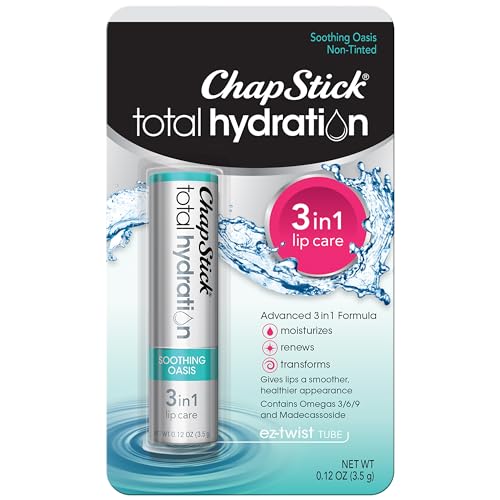 ChapStick Total Hydration Soothing Oasis Moisturizing Lip Balm Tube Lip Balm for Lip Care - 0.12 Oz