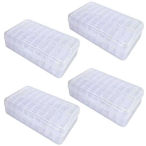Image of Goodma Small Bead Organizers, 76 Pieces Plastic Storage Cases Mini Clear Containers with Hinged Lid and Large Rectangle Organizing Boxes