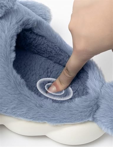 Epsion Women Men Plush Slippers Cute Animal Shark Slipper Cozy Winter Thick-soled House Shoes3