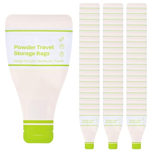 Disposable Powder Travel Storage Bags, 60 Pack Leakproof Single-Use Supplement Pouches for Gym, Workouts, Travel | Mess-Free Supplement Storage Solution