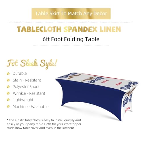 Nappe rectangulaire stretch EdWal motif drapeau Iowa 6 pieds - 6