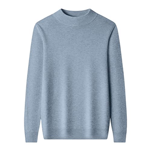 Gola rolê para homens | manga comprida com gola rolê malha slim fit térmico cor lisa Sritob