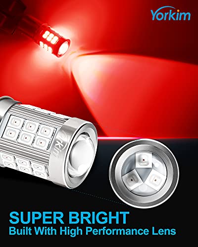 image for Yorkim 1157 LED Bulb Red 1157 led brake light bulb 2357 led bulb 2057 