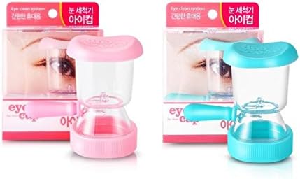 Eye Cup Korea Tritan Copolyester (BPA Free) Eye Clean System with Pressing Pipet Eye Wash (#Blue 1ea + Pink 1ea)