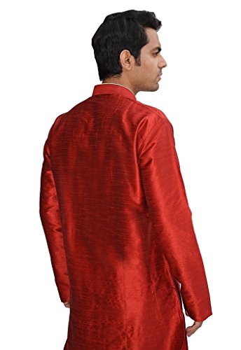 Kurta Royal Silk Blend conjunto churidaar masculino con botones de ojal 3