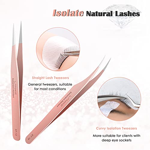 Lankiz LK LANKIZ Eyelash Extension Tweezers Set 5 Pcs thumb #1