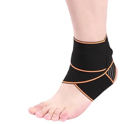 Atan Adjustable Compression Ankle Support Brace | Anti-Slip Silicone Straps | Breathable Ankle Wrap for Sprains, Sports, Injury Recovery, Pain Relief & Ligament Protection (Blue)