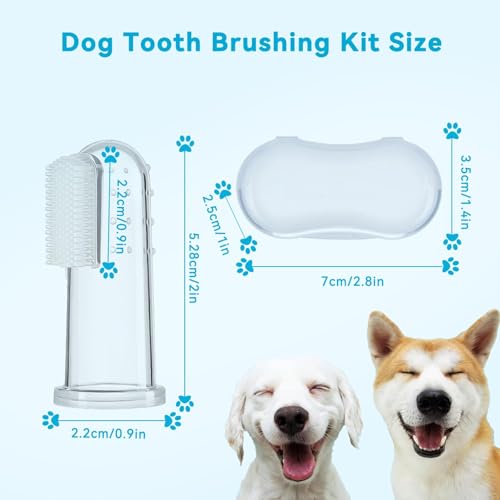 Image of Dog Toothbrush, 3 Pack Finger Tooth Brushing Kit, Food Grade Silicone Pet Toothbrush for Dogs & Cat Small Breed, Dog Toothbrush for Teeth Cleaning and Dental Care