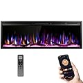 R.W.FLAME 50 Inch Smart Electric Fireplace,Ultra Thin Recessed & Wall Mounted Fireplace,Adjustable Flame Color/Brightness & Speed,Touch Screen & Remote Control,with Timer,Alexa/WiFi Enabled