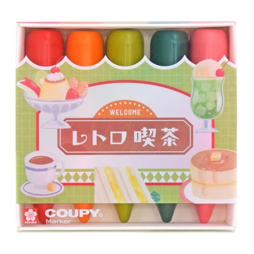 サクラクレパス ラインマーカー 色鉛筆 クーピーマーカー 限定 レトロ喫茶 FYLM-5C