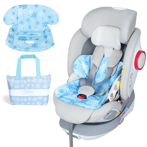 Image of Orzbow Car Seat Cooling Pad with Insulated Bag, Gel Car Seat Cooler Pad for Babies, Toddler, Infant, Portable Cooling Mat for Strollers and Carseats, Keep Baby Cool in Summer, Blue