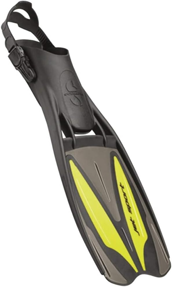 ScubaPro Jet Sport Fins, Scuba Pro Diving Fin, Black Blue - Medium (8-10)