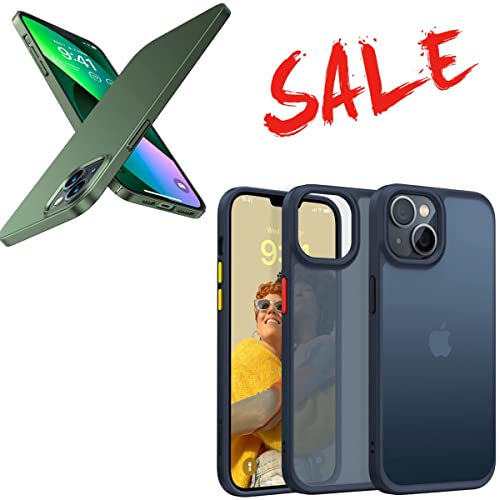 TORRAS Shockproof & Slim Fit Designed for iPhone 13 Mini Case, Black & Green