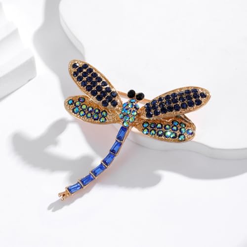 Image of Dragonfly Brooch Rhinestone /Enamel Dragonfly Brooches Lapel Pin for Women Elegant Outfits Dragonfly Jewelry Gifts