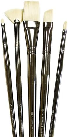 Royal Brush - Zen Brush Set - Series 53 Acrylic/Oil Long Handle Set - Filbert 1, 12, Fan 6, Bright 2, 8