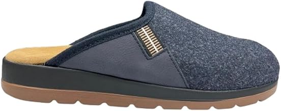 VIRGO FIRENZE Men's Winter Slippers Made in Italy in Genuine Leather and Wool – Non-Slip Flexis Sole – Comfort and Italian Handmade Quality