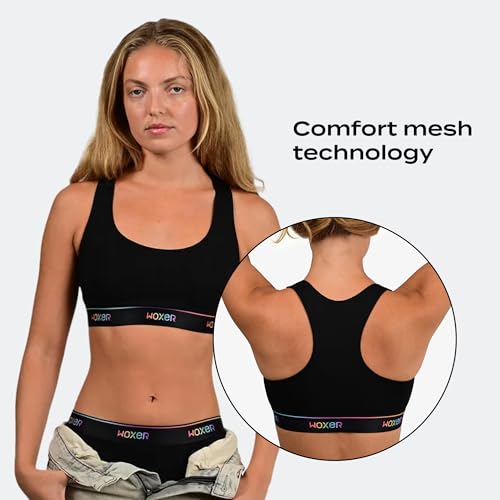 Image of Woxer Boss Bralette for Women - Wireless, Seamless Racerback - Modal Sports Bra, Lounge, Sleep Bralette, Wireless Bra