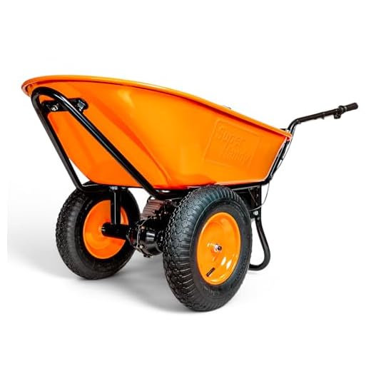 SuperHandy Ultra Duty Electric Powered Wheelbarrow Utility Cart 24V DC 180W AGM Driven 330LBS (150kgs) Capacity & 4 cu.ft. of Cubage Material Debris Hauler (Amazon Exclusive only for USA)