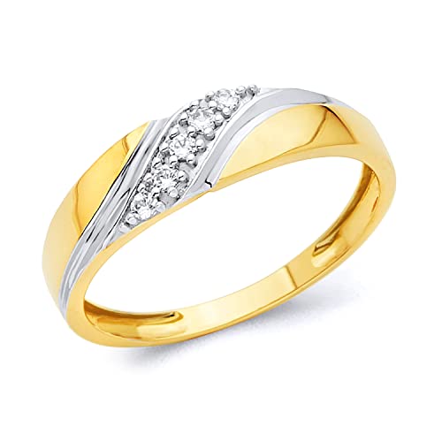 The World Jewelry Center Mens 14k Yellow Gold Wedding Band