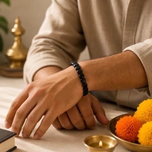 Image of Beaded Bracelet for Men & Women | Stretchable Handmade Prayer Meditation Yoga Wrist Bracelet | Stylish Everyday Wear | Free Size