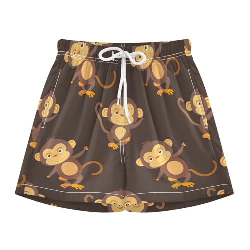 Bolaz Toddler Boys Swimwear Swim Trunks with Compression Liner 4T Cute Monkeys - Main Image