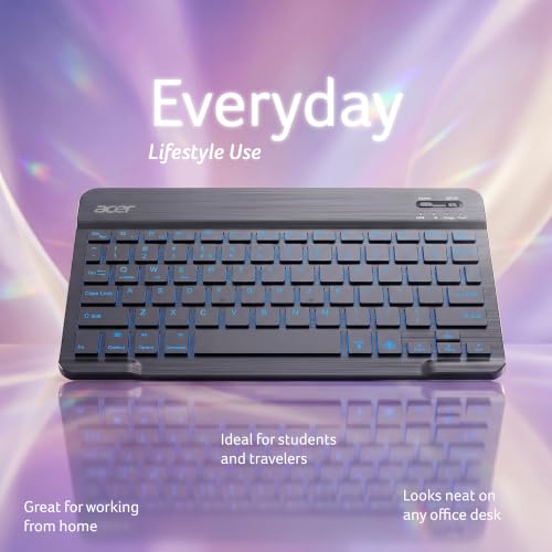 Image of Acer Nano Pad Slim Wireless Backlit Keyboard | Bluetooth 5.0 | Multi-Device Support | RGB Backlit Keys with Color Switch & Brightness Control | 420mAh Battery | Win, Android, iOS & Mac