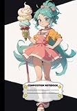 COMPOSITION NOTEBOOK: Ice Cream Shop Anime Girl Explore Anime Adventures with Lined Journal