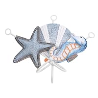 TOYANDONA 3pcs Mediterranean Style Wall Hooks Nautical Beach Bathroom Decor with Sea Stars Scallops Seahorses and Iron Coat Hooks for Bedroom Living Sturdy and Decorative Hanging