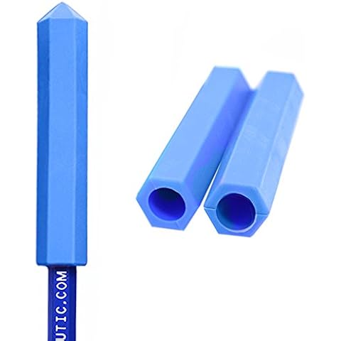 ARK's Krypto-Bite Pencil Topper Chewable Tubes - Made in The USA (3 Pack of Xtra Xtra Tough, Blue) Cover
