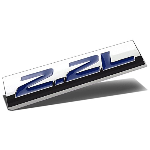 Image of Auto Dynasty Chrome Finish Metal Emblem 2.2L Badge (Blue Letter)