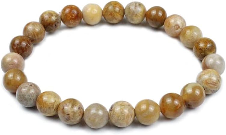 HZLXF14mm 6mm 8Mm 10mm 12mm Alami Batu Kuning Coral Agates Manik-manik Gelang Untuk Wanita Pria Elastis Gelang (Size : CHINA, Color : Beads 12mm)