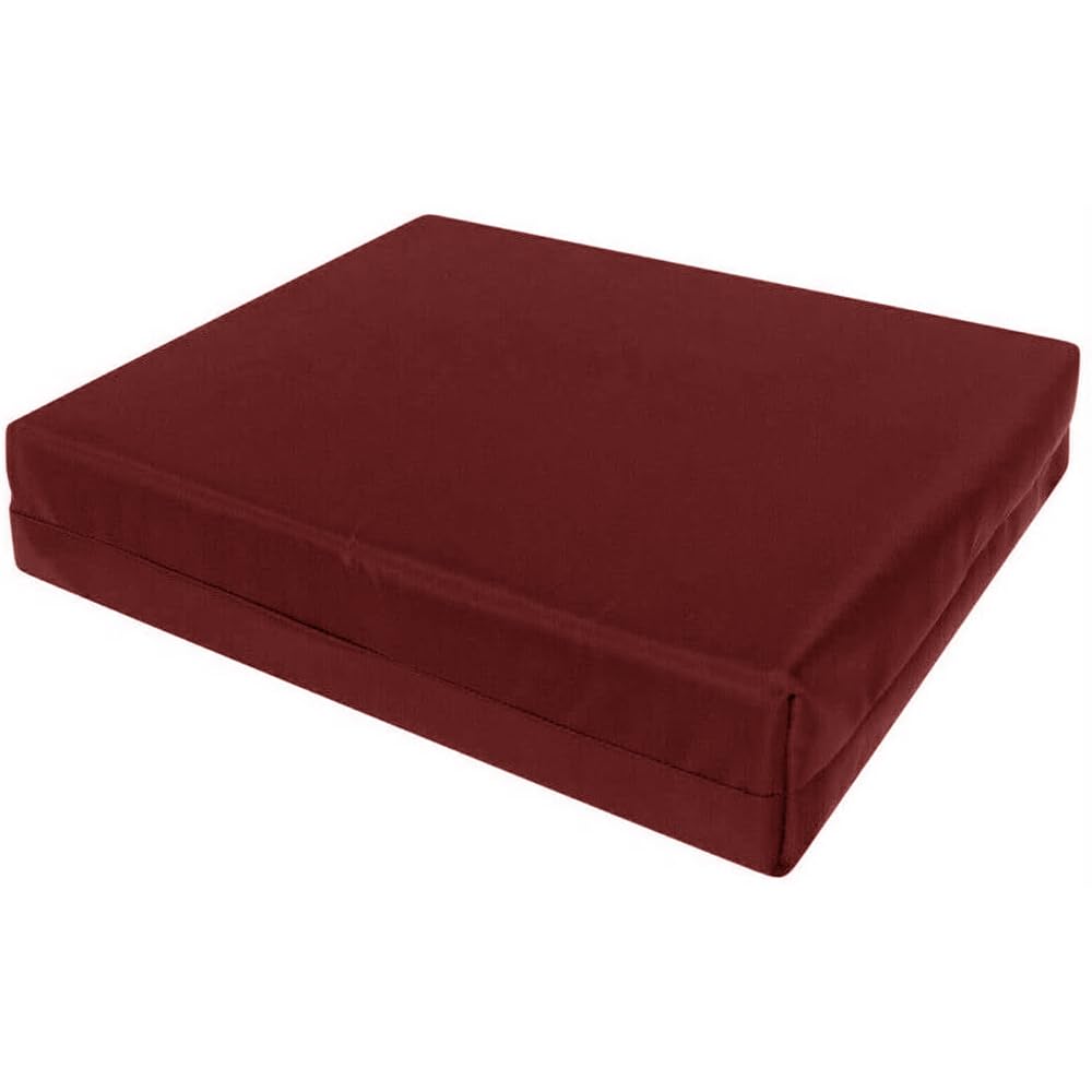 Brillars Garden Chair Foam Cushion For Rattan Furniture - Water-Resistant Zip Removable Cover, Indoor Outdoor Chairs Patio Office Pads, Thick Cushions (50x50x5cm, Burgundy) โ image 1