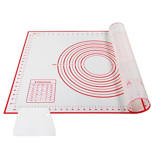 AJOXEL Spianatoia per Impastare Silicone 70x 50cm,Grande Tappetino Silicone Forno Antiaderente Tappetino da Forno in Silicone Antiscivolo Tappeto da Cucina con Misure per Pizza Pasta Macaron,BPA Free