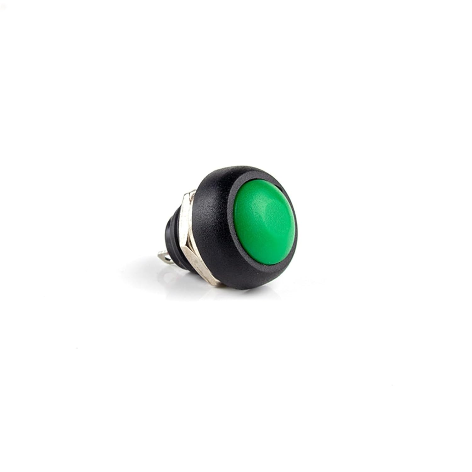 5Pcs Red/Green/White/Black/Blue/Yellow/Orange ON-Off 12mm Momentary Push Button Switch SPDT(Black)