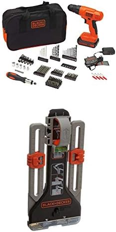 BLACK+DECKER 20V MAX Drill/Drill Bit Set with MarkIT Picture Hanging Tool Kit (BDC120VA100 & BDMKIT101C)