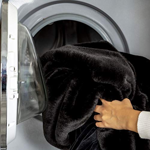 Sofila Faux Fur Throw Blanket Mink Plush Fleece, Super Soft Warm Cozy Fuzzy For Sofa Couch Bed Home Decorative Luxury Elegant, Black Panther, 50 X 60 Inches #TOP5