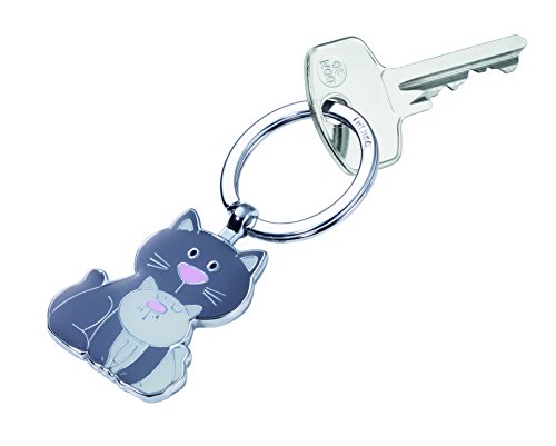 Troika CAT & KITTY Porte-clés, 8 cm, Gris (Grau)