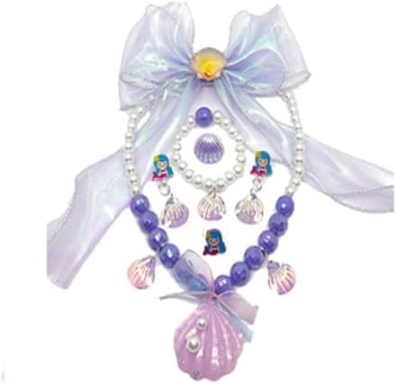 Miniatura 4 de BLOOMIRO Disfraz de princesa Ariel de sirena para niñas pequeñas, disfraz de cosplay con accesorios