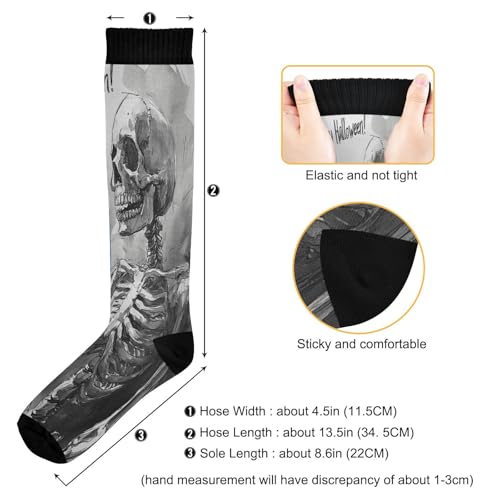 Happy Halloween Skull Compression Socks for Women & Men Circulation(1 pairs)-Graduated Supports Socks for Running, Sports3