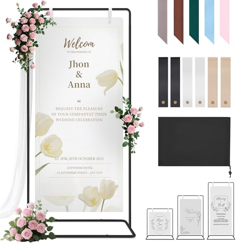 Catálogo de Caballetes con asiento favoritos de las personas. 50 Soporte para letrero de bienvenida de boda, caballete ajustable para carteles de boda y tablas de asientos, soporte de caballete de metal para exhibición de recepción de...