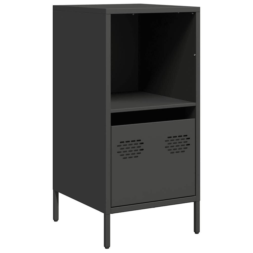 vidaXL Szafka, czarna, 35x39x73,5 cm, stal walcowana na zimno