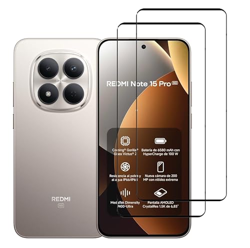 Image of FabeKee Tempered Glass Screen Protector Compatible For Black Cellphone With Edge To Edge Coverage And Easy Installation Kit (Transparent /, Redmi Note 15 Pro)