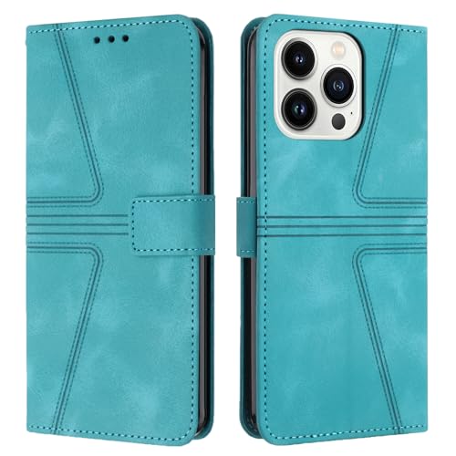 Étui portefeuille à rabat magnétique en cuir de luxe pour iPhone 14 Pro Max vert